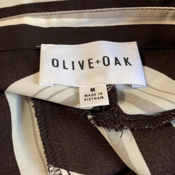 Olive + oak striped button tunic top - Picture 5 of 6